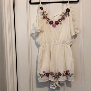forever 21 white floral romper